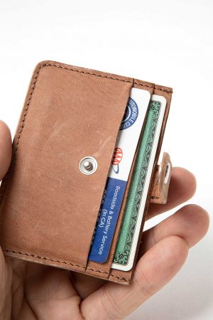 NUBUCK COW LEATHER DOUBLE SNAP WALLET