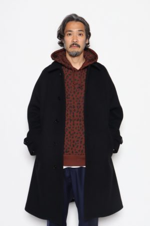 LEOPARD WASHED HEAVY WEIGHT PULL OVER HOODED SWEAT SHIRT