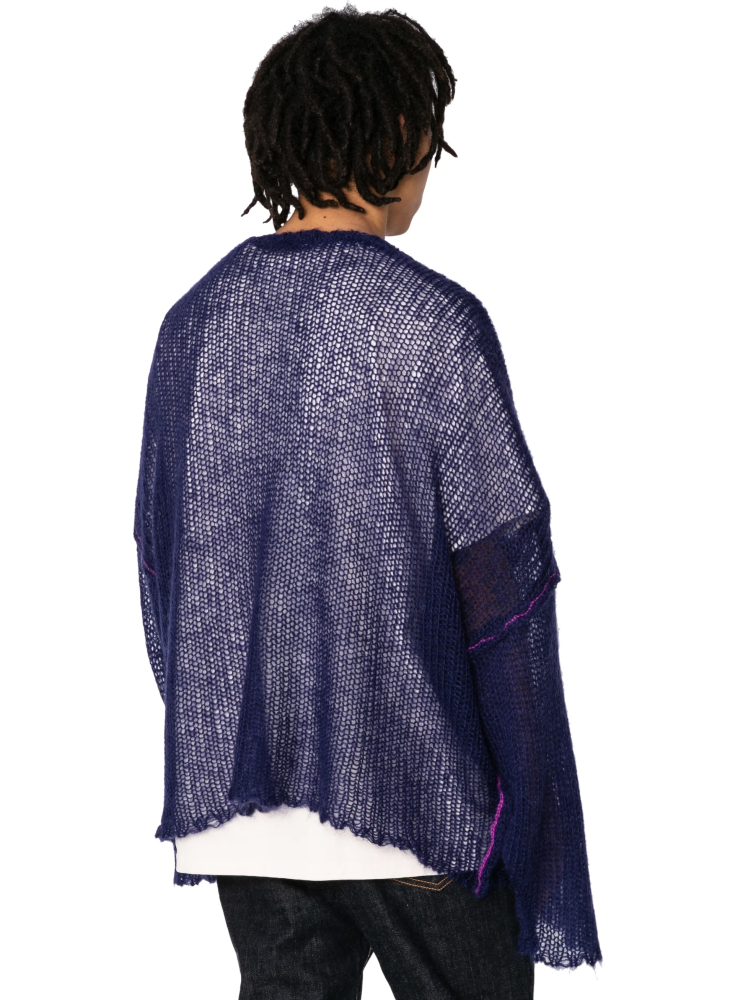 RESEARCHED BOAT NECK SWEATER / MOHAIR MIX YARN | OVER FLOW ONLINE