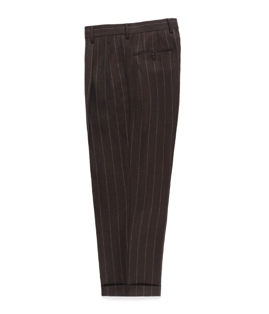 DORMEUIL / STRIPED PLEATED TROUSERS (TYPE-2) | OVER FLOW ONLINE STORE