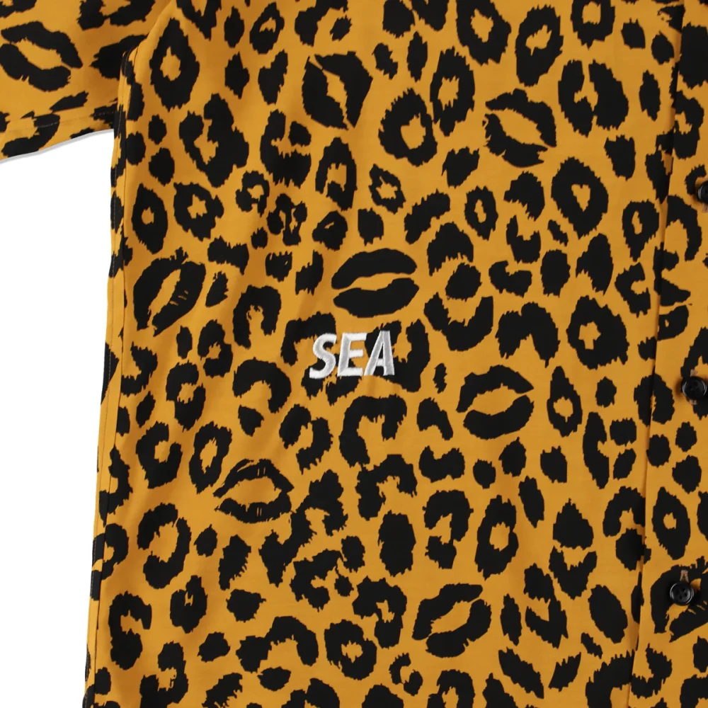 WDS×MINEDENIM Lips Leopard Print Open Collar SH | OVER FLOW ONLINE  
