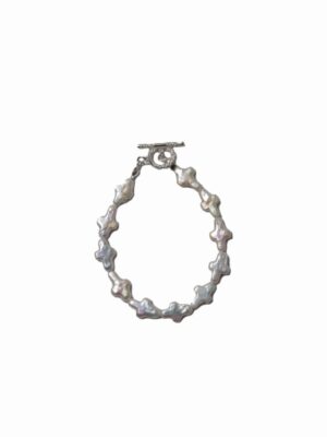 Distortion Cross Pearl Bracelet