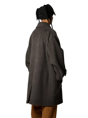 RESEARCHED CITY COAT/ BEAVER MELTON WOOL