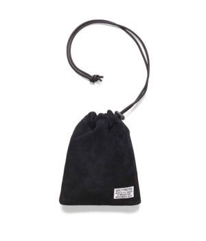 SUEDE LEATHER DRAWSTRING BAG