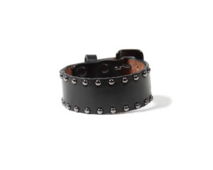 WOLF’S HEAD / STUDS LEATHER WRIST BAND
