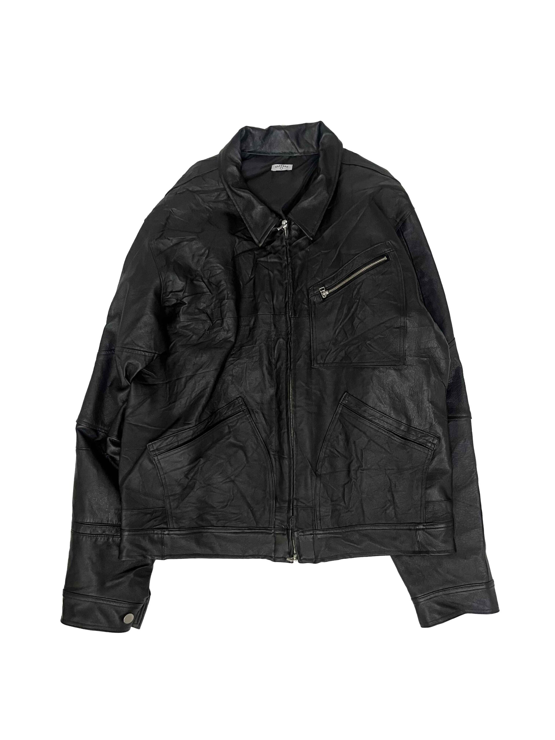 LEATHER ZIP UP WORK JACKET-C | OVER FLOW ONLINE STORE