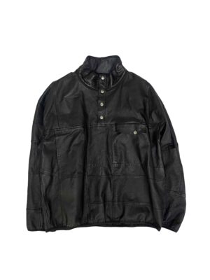 LEATHER SNAP PULLOVER JACEKT