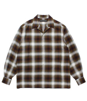 OMBRE CHECK OPEN COLLAR SHIRT