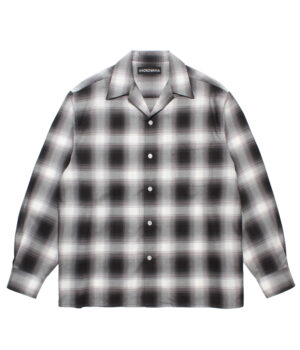 CHECK OPEN COLLAR SHIRT