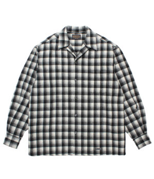 PENDLETON / WOOL OMBRE CHECK OPEN COLLAR SHIRT