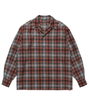 PENDLETON / WOOL OMBRE CHECK OPEN COLLAR SHIRT