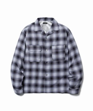 SHADOW PLAID L/S RAYON SHIRT