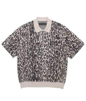 LEOPARD JACQUARD KNIT POLO SHIRT