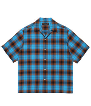 OMBRE CHECK OPEN COLLAR SHIRT