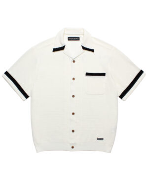 KNIT OPEN COLLAR SHIRT