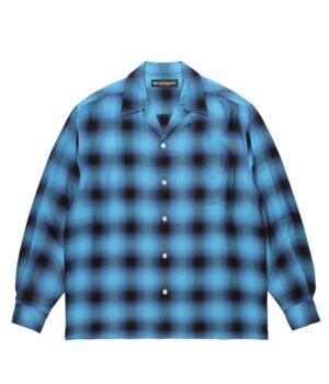 OMBRE CHECK OPEN COLLAR SHIRT