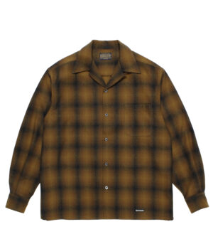 PENDLETON / WOOL OMBRE CHECK OPEN COLLAR SHIRT