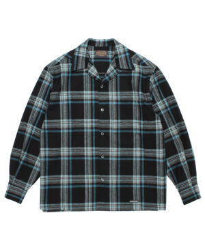 PENDLETON / WOOL OMBRE CHECK OPEN COLLAR SHIRT