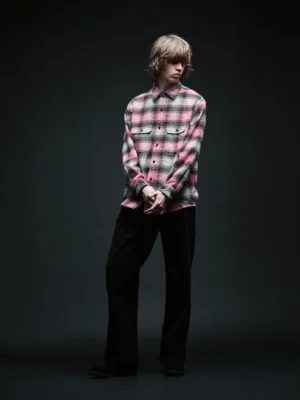 Heavy Cotton Flannel Ombre Work Shirt